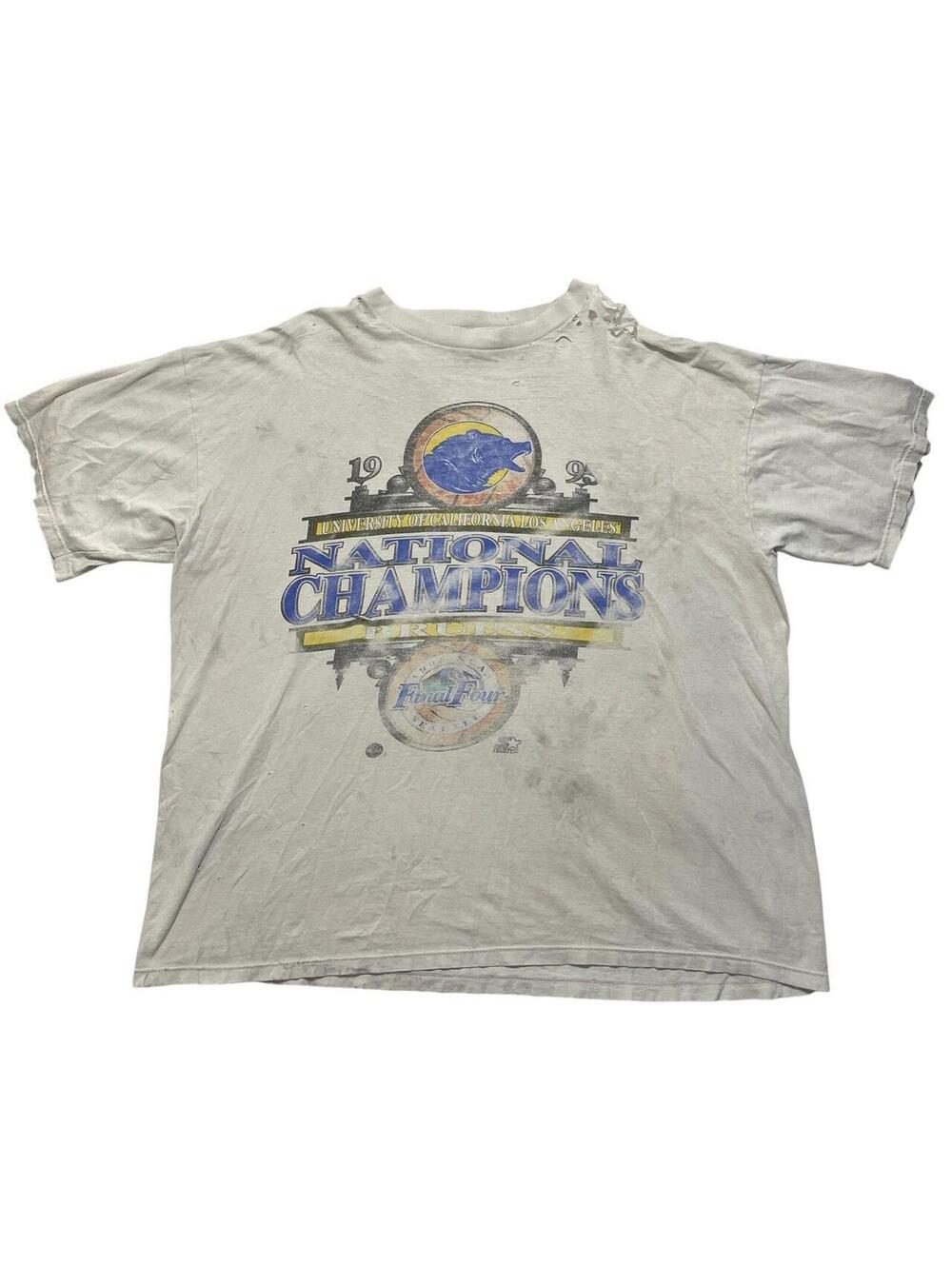 VTG 90's UCLA Bruins Faded Thrashed Distressed Graphic T-Shirt Men's XL White